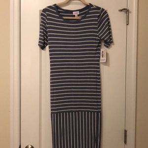 LuLaRoe Julia Blue striped XS